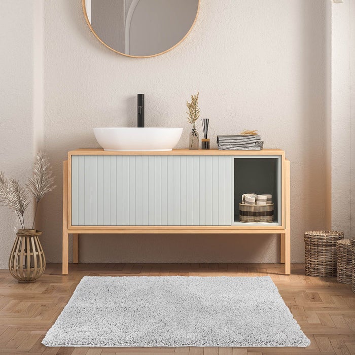 Sky Soft badmat - Rechthoekig - Antislip onderkant - Zilvergrijs / 50 x 80 cm
