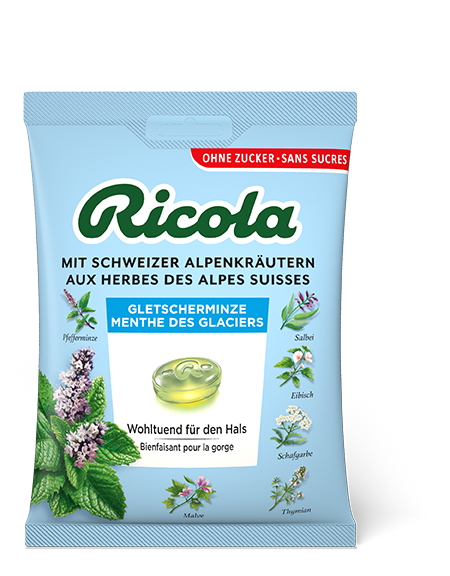 Ricola Kräuterbonbons Pastillen Gletscherminze ohne Zucker mit Stevia Btl 125 g