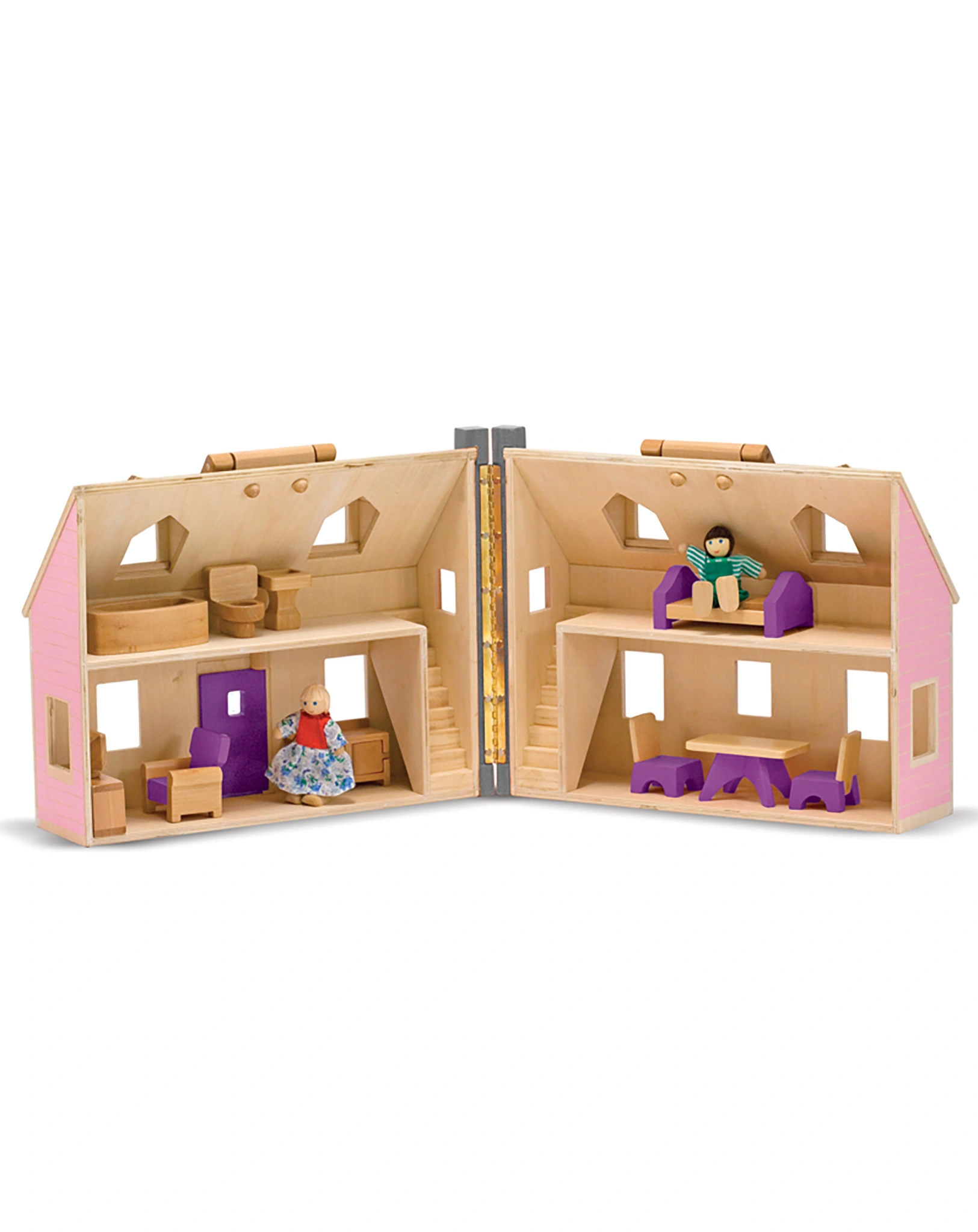 Puppenhaus FOLD & GO mit Zubehör in rosa