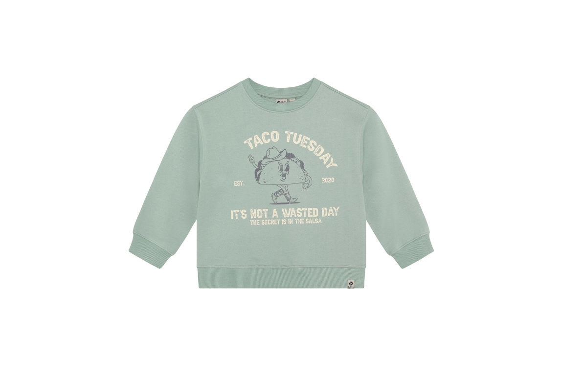 Daily7 Daily7 oversized sweater print green milieu