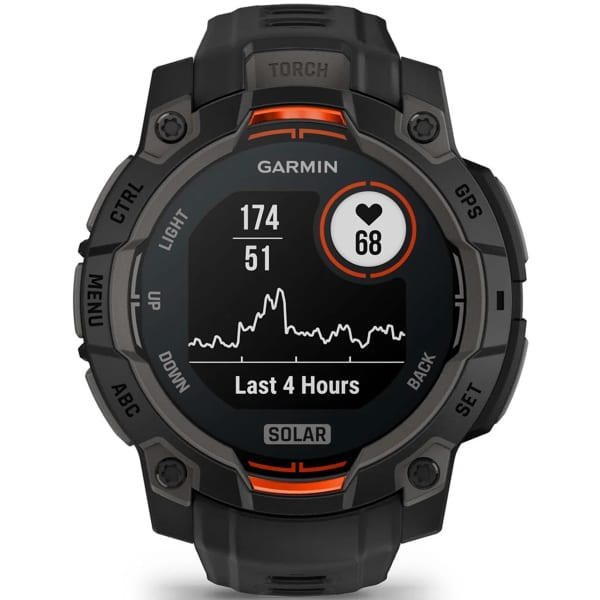 Montre cardio GPS GARMIN INSTINCT 3 45 MM SOLAR BLACK BEZEL W/ BLACK BAND