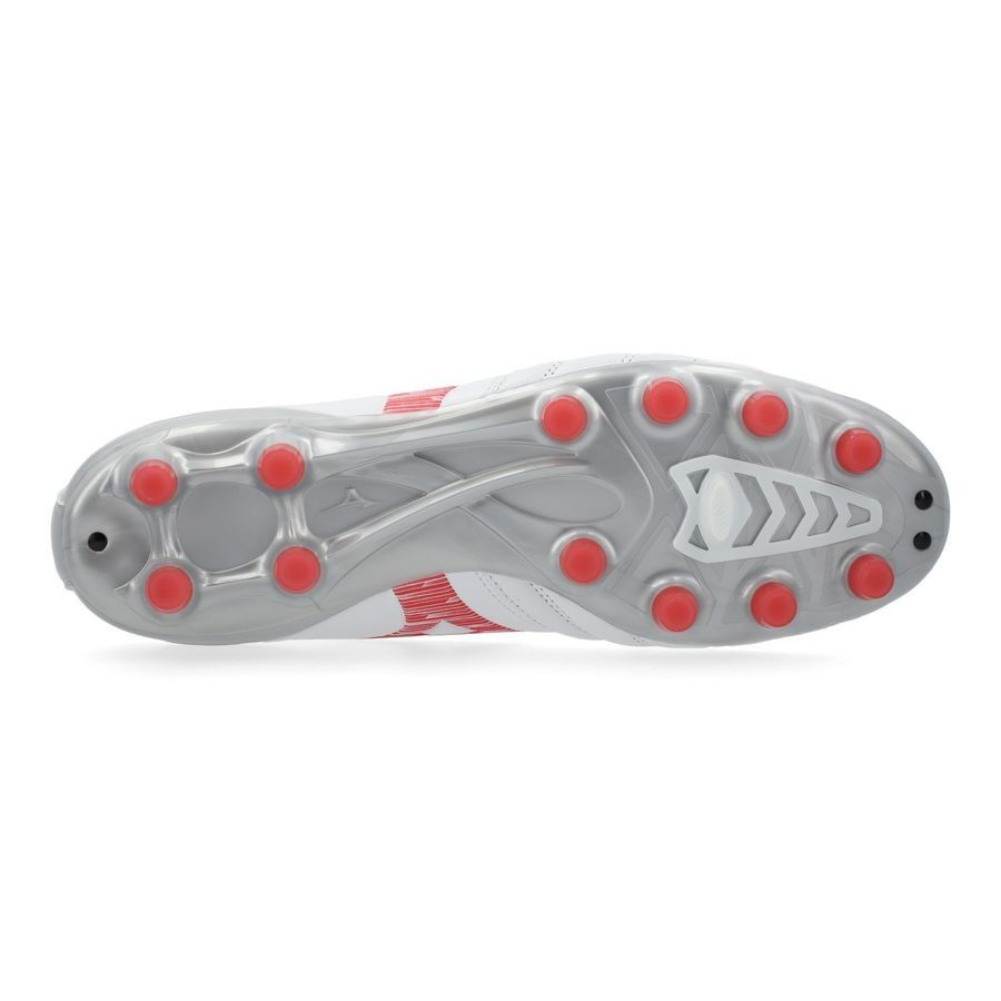 Mizuno Morelia Neo IV Pro FG/AG Charge - Blanc/Radiant Red