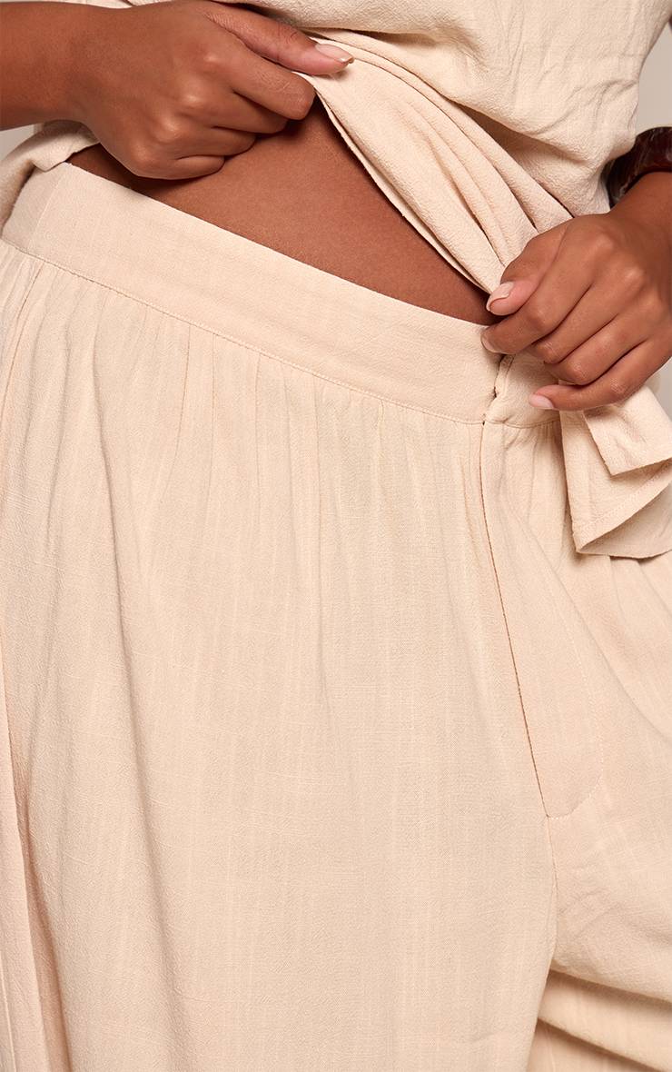 Gris Pierre Pantalon Droit Tissé Texturé Grande Taille Ensemble Coordonné