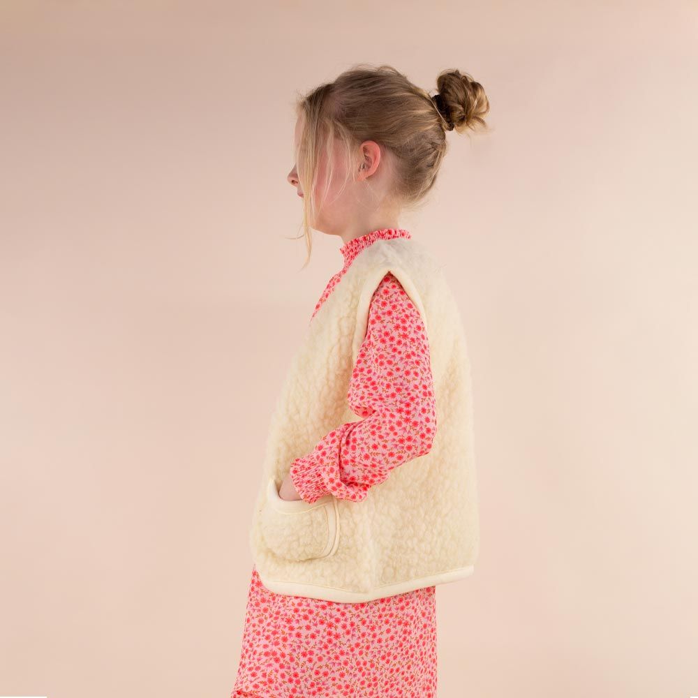 Moonrise kids wollen bodywarmer Atria beige met rits