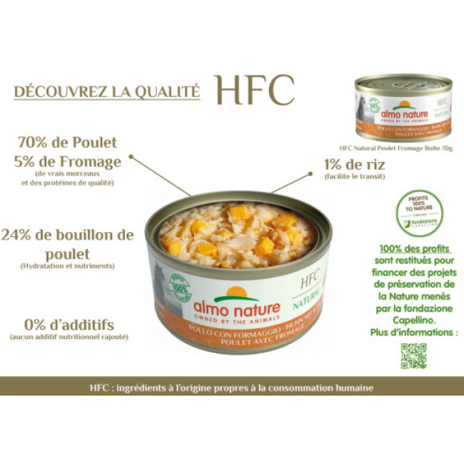Pâtée pour chat Almo Nature HFC Natural - Lot de 6 x 70 g