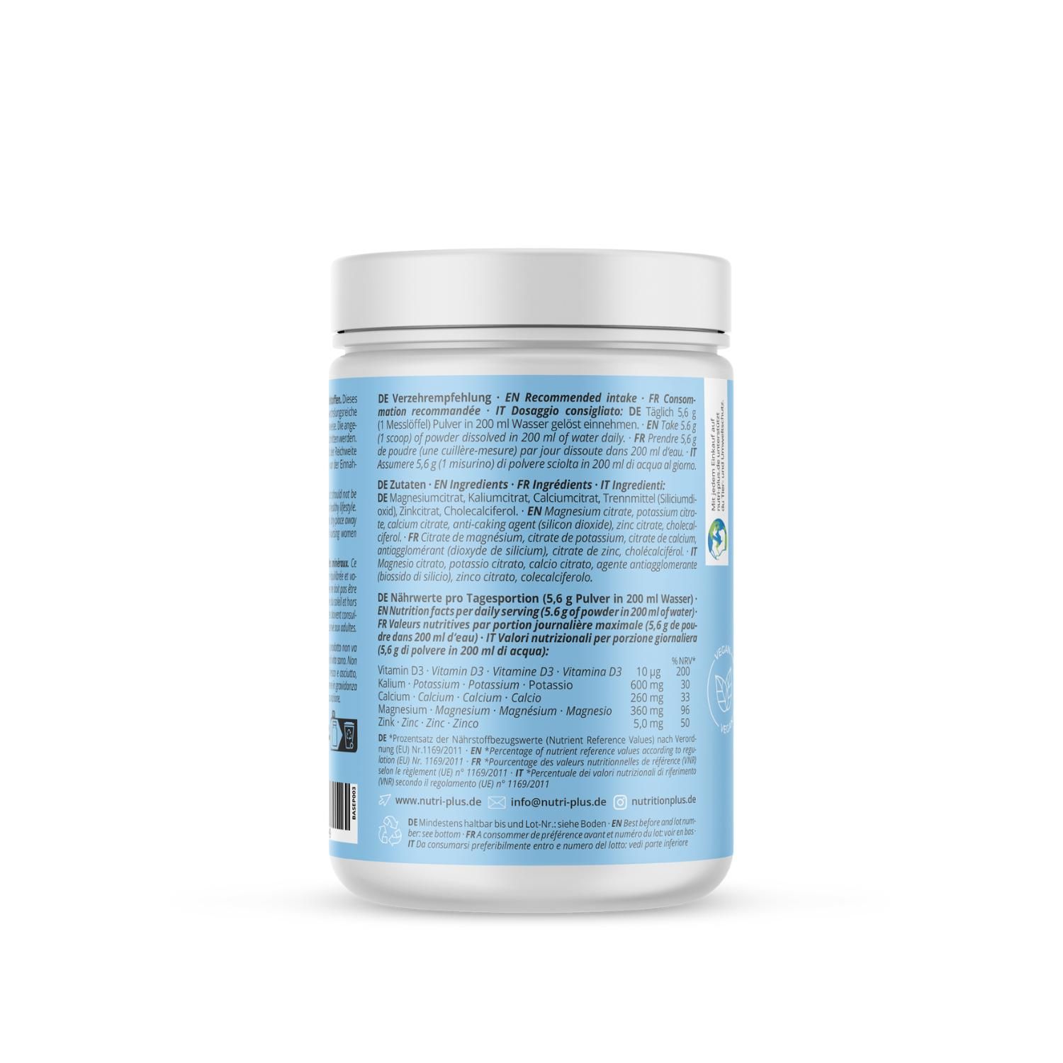 Nutri+ Basenpulver - Basencitrat Pulver - Säure Basen Haushalt
