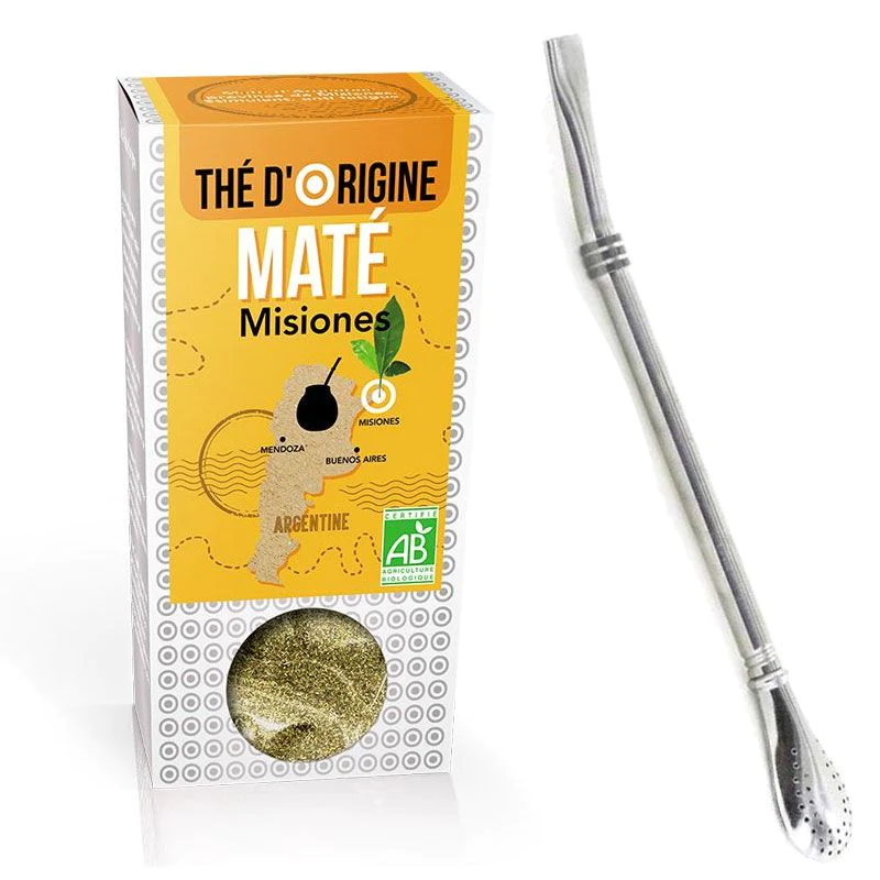 Infusion de Maté argentin + paille inox avec filtre Aromandise