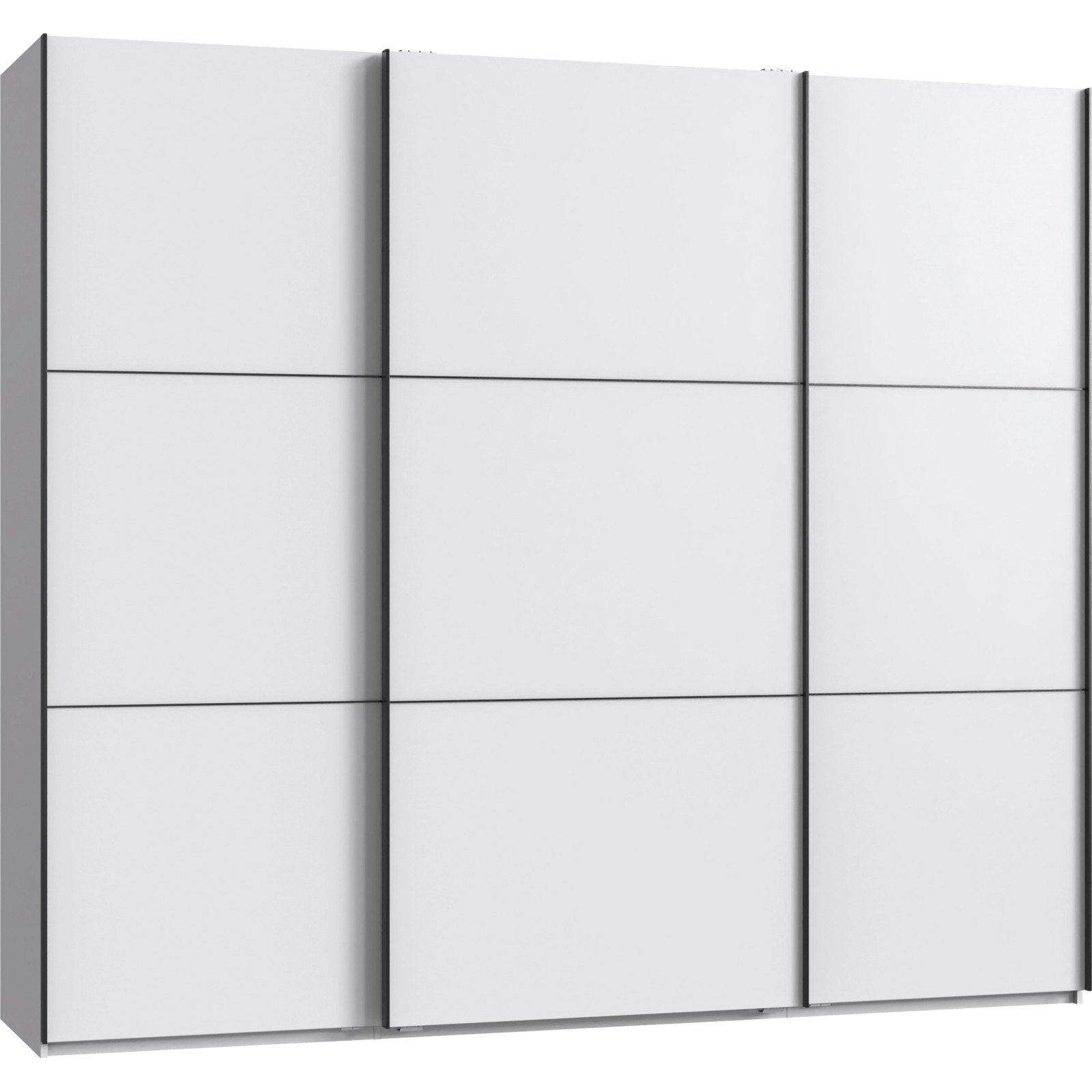 Schwebetürenschrank Indiana 250 x 216 x 65 cm, graphit / schwarz