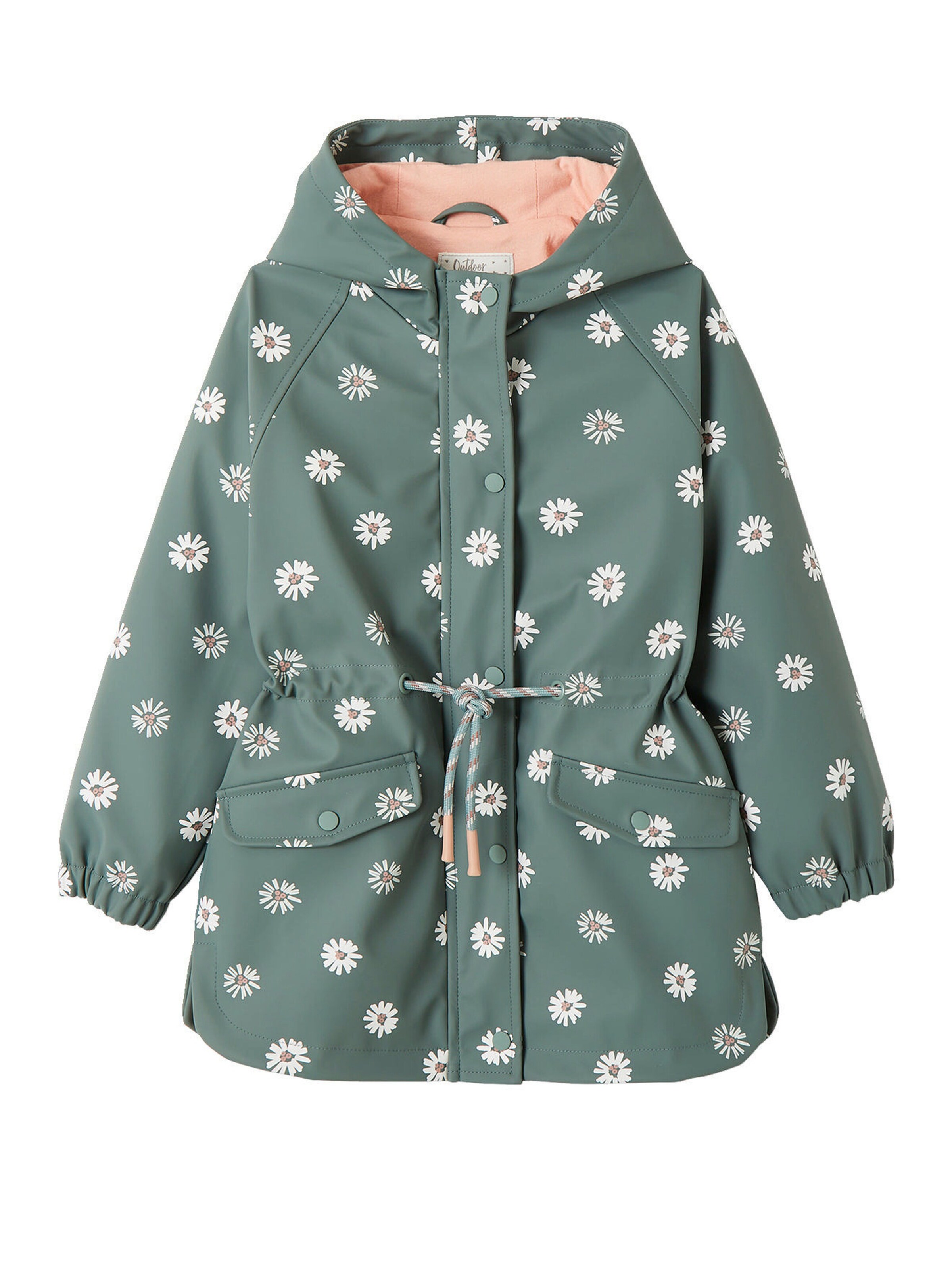 Vertbaudet Mädchen Regenjacke mit Zauber-Trick aqua gänseblümchen