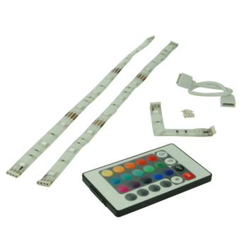 Prolight LED-strips gekleurd 40 cm met afstandsbediening (IP20) 2 stuks