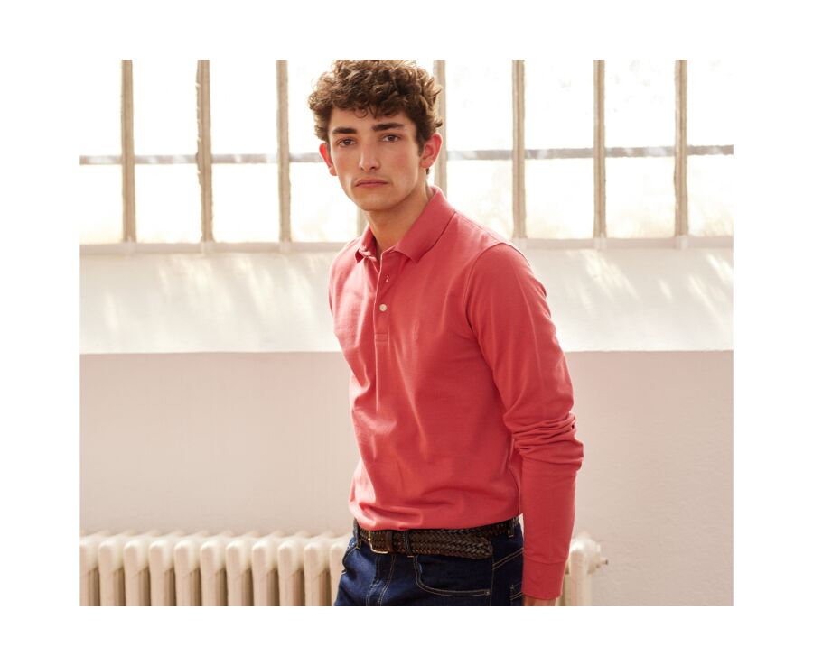 Polo manches longues homme Brique - ALEC II ML