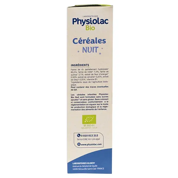 Cereal noturno orgânico Physiolac 4M+ 200g