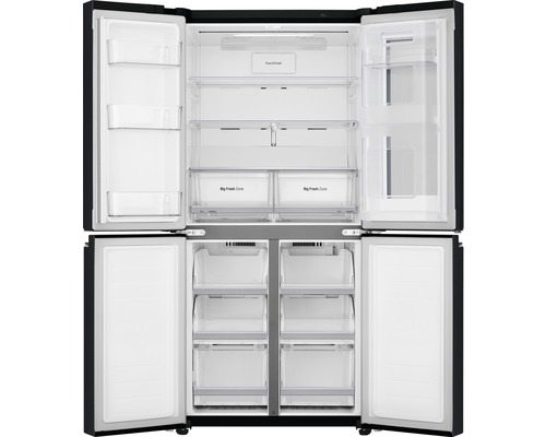 LG GMQ844MCKV Side-by-Side koelkast (B x H x D): 83,5 x 178,7 x 73,4 cm, Koelvak: 321 l, Vriesvak: 209 l, 393 kWh/jaar, Matzwart staal