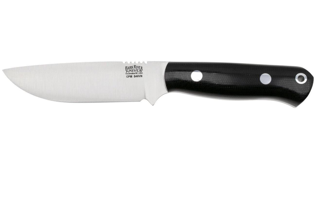 Bark River Bravo Necker II CPMS45VN Black Canvas Micarta, vaststaand mes