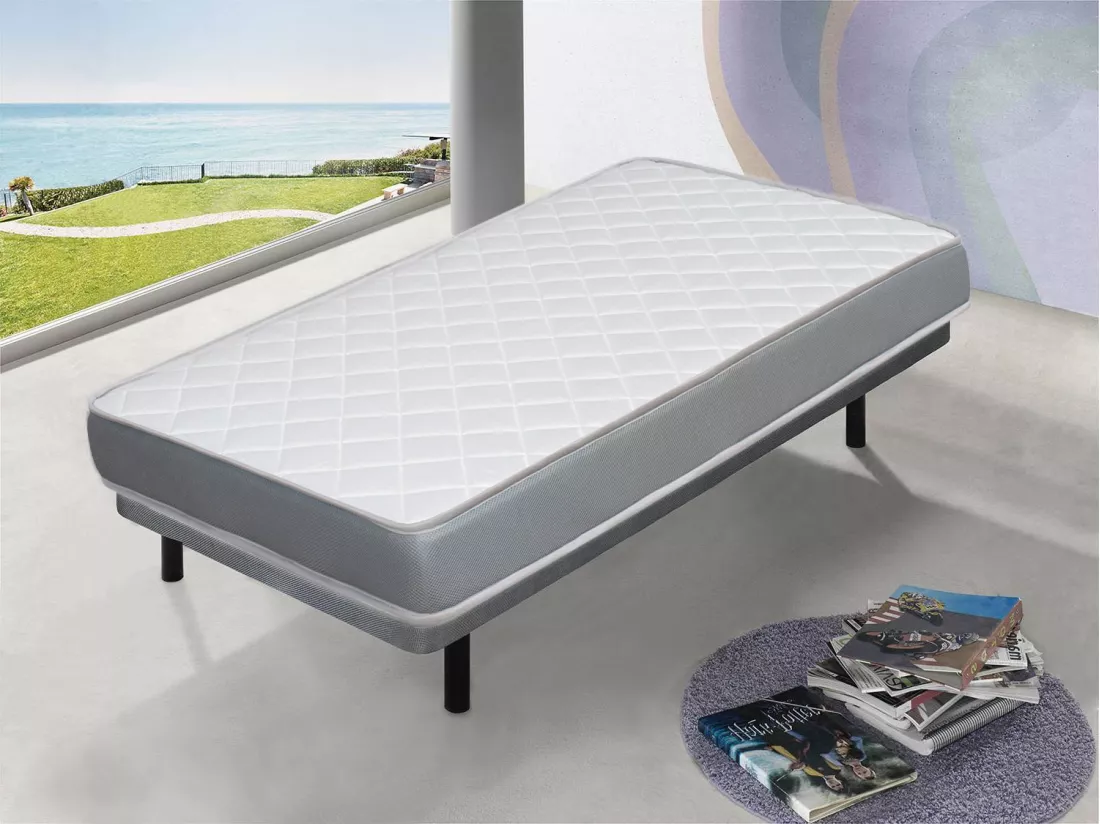 Matelas Mousse 90X190 CONFORT BASIC, Epaisseur 12 CM, Memory Adaptable, Respirant