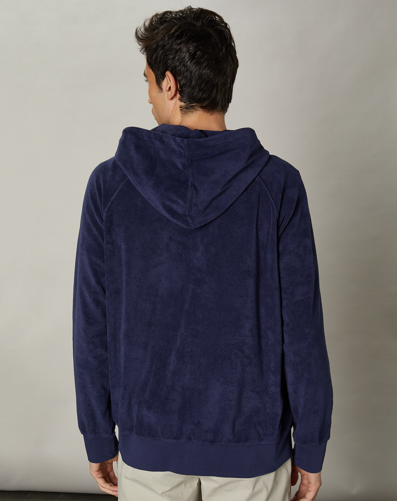 Hartford Sweat à capuche zippé en éponge bleu