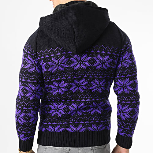 Gilet Capuche 3001 Bleu Marine Violet