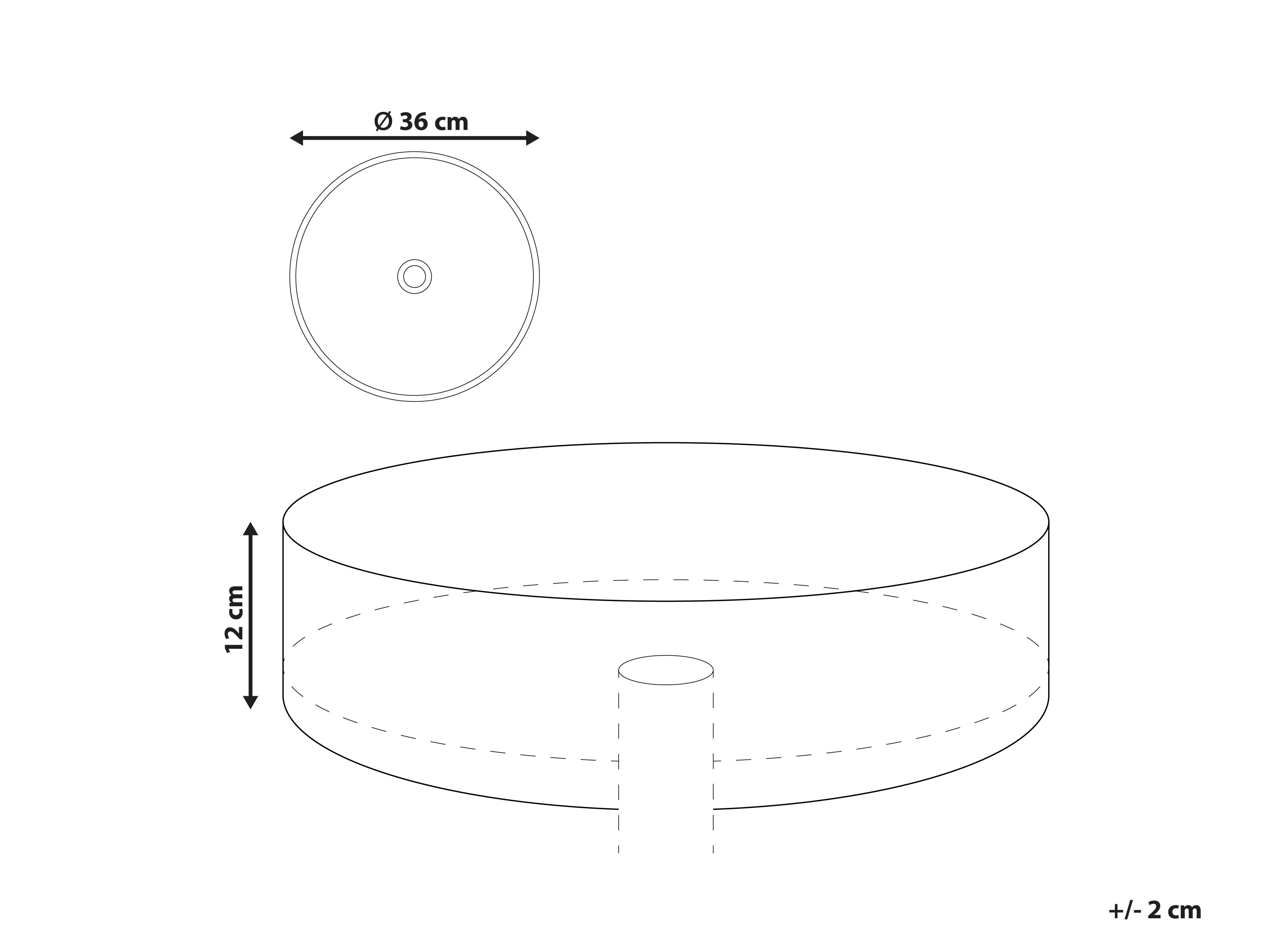 Wastafel voor aanrechtblad CALIG ⌀ 36 cm Keramiek Wit