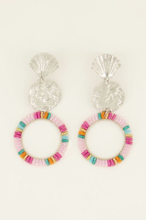 Statement oorhangers met multikleur kraaltjes