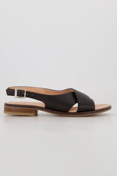 Ledersandalen, elastische Fersenriemen, Weite H, schwarz