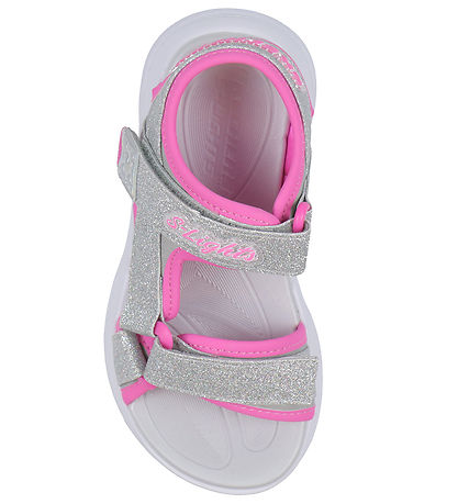 Skechers Sandaler m. Lys - Sola Glow - Sølver/Hot Pink