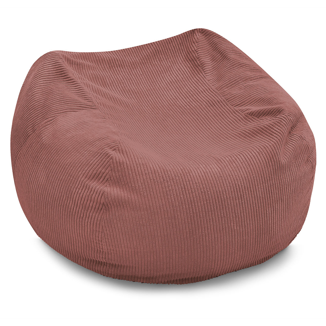 Bobochic Pouf ultra moelleux en Velours côtelé Voltaire rose - 120x70x60 cm