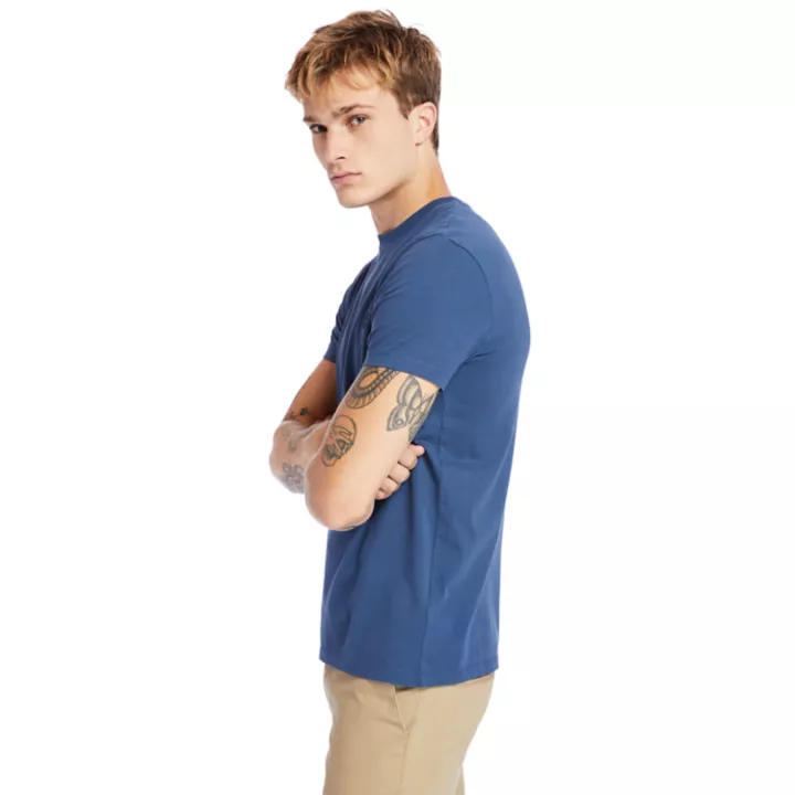 T-shirt à col rond Dunstan River pour homme en bleu marine