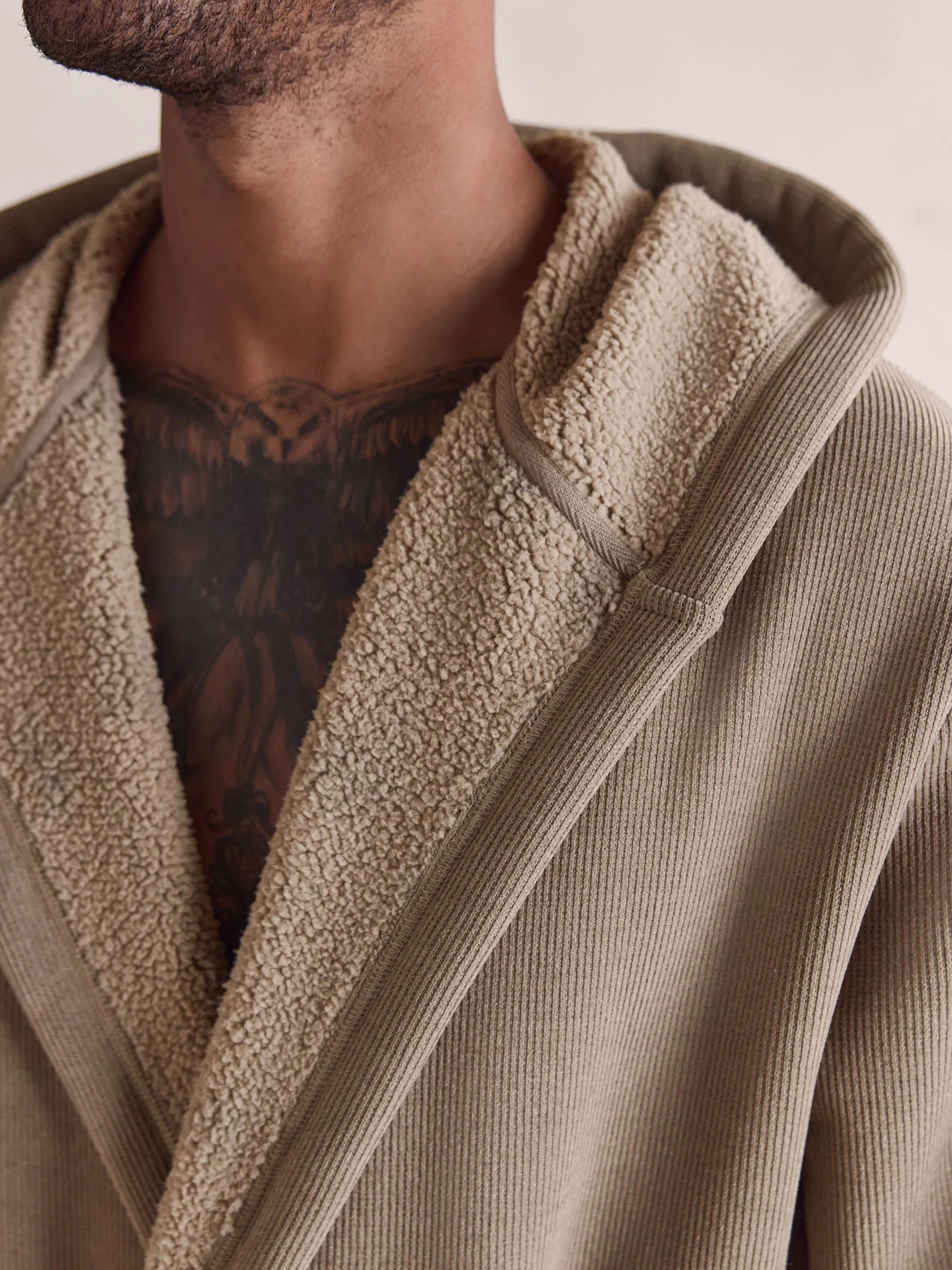 Neutraal kiezelkleurig - Corded Textured Dressing Gown