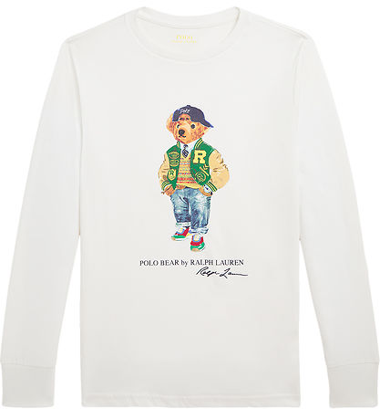 Polo Ralph Lauren Bluse - Hvid m. Bamse