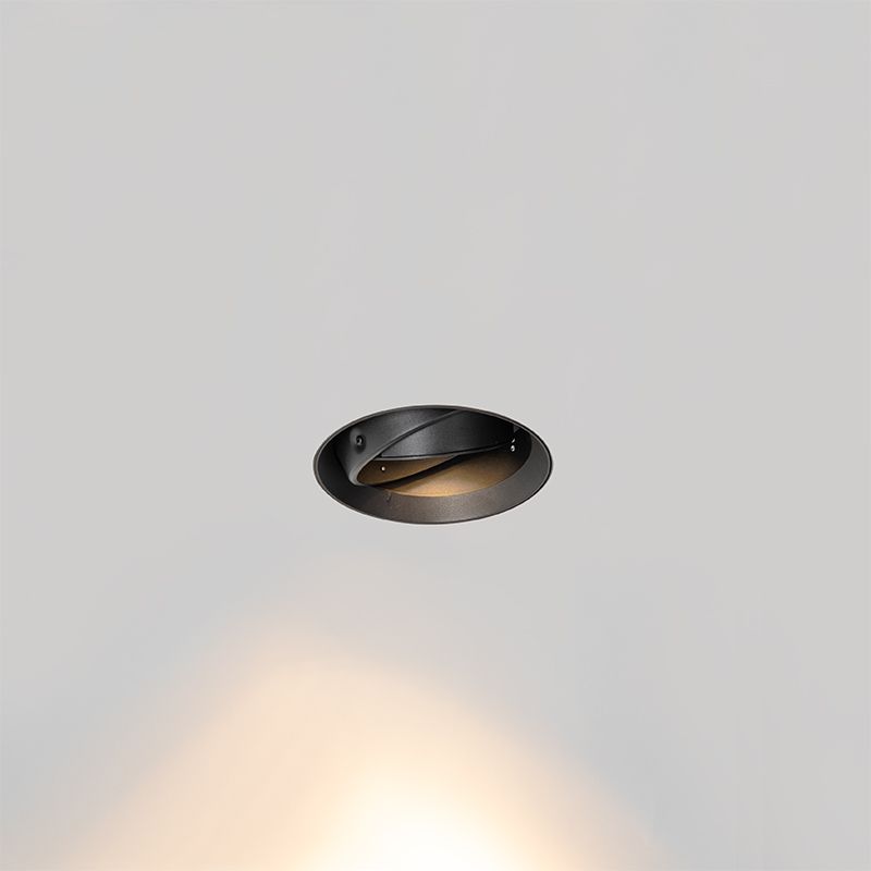 Moderne inbouwspot zwart GU10 AR111 rond trimless - Oneon Honey