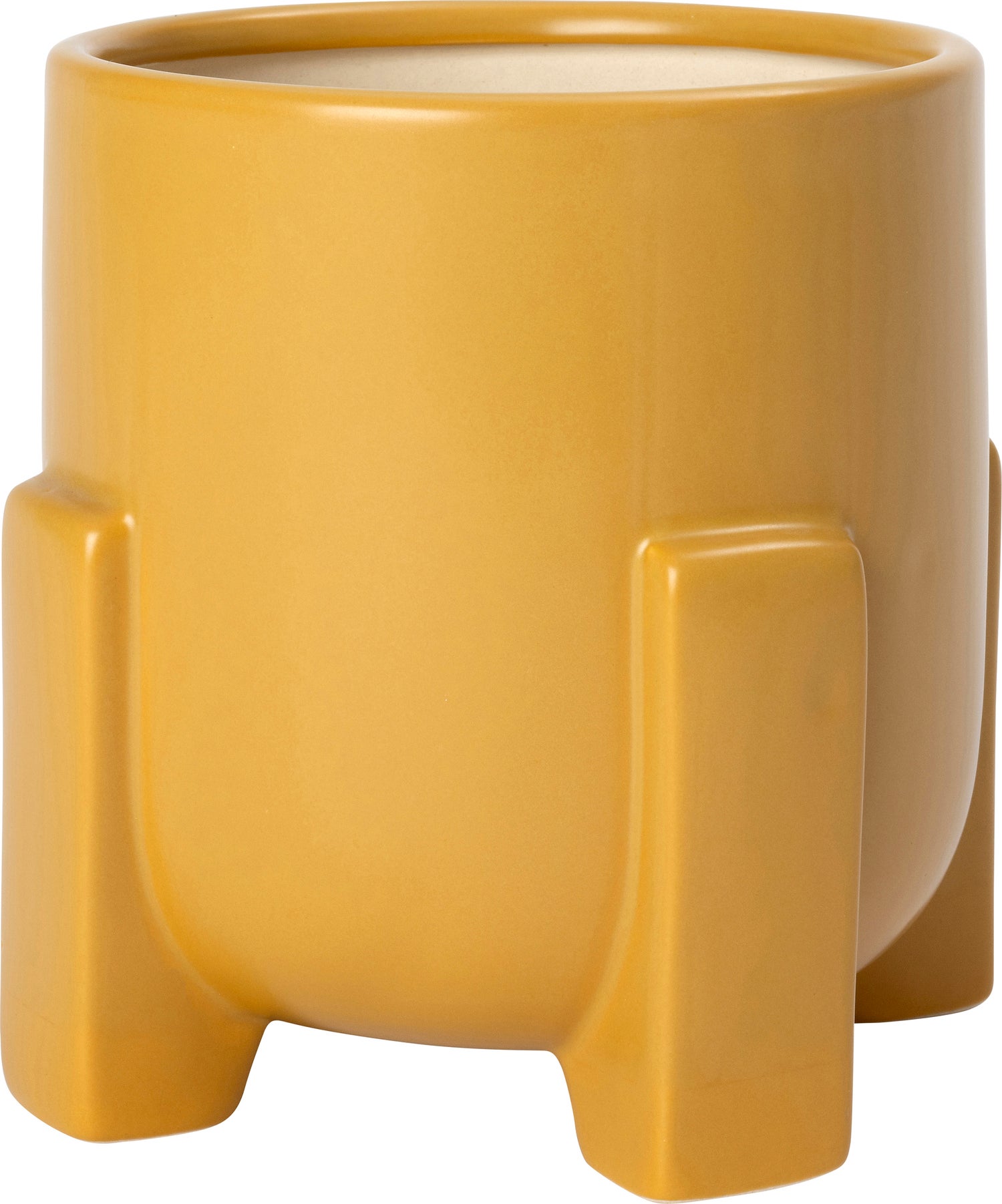 Intratuin bloempot Devon op voet geel D 16,5 H 16 cm