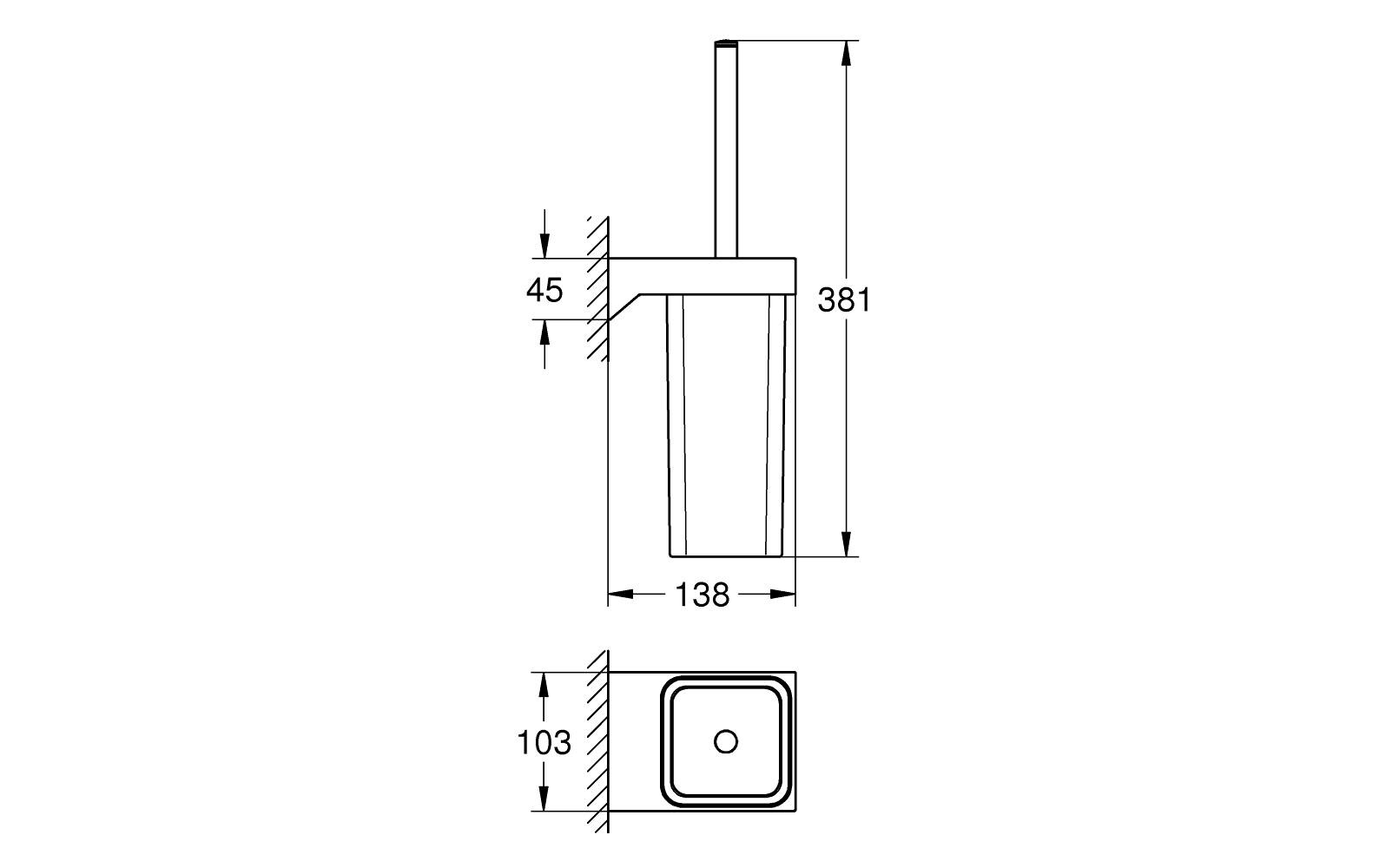 Toilettenbürste Selection Cube Chrom<br>Selection Cube Toilettenbürstengarnitur