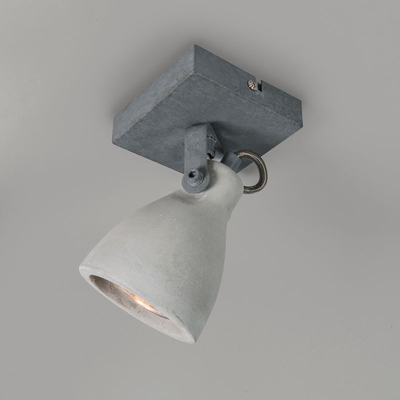 Set van 6 industriële spots grijs beton 1-lichts - Creto