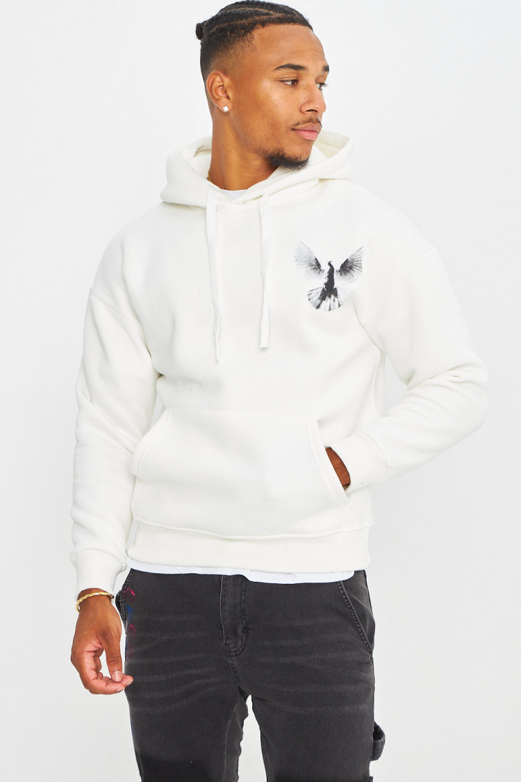 Sweat à capuche blanc 