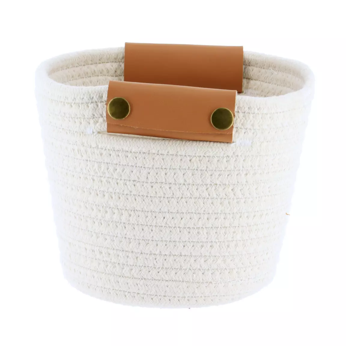 Lot de 3 paniers de rangement (H19 cm) Similicuire Blanc