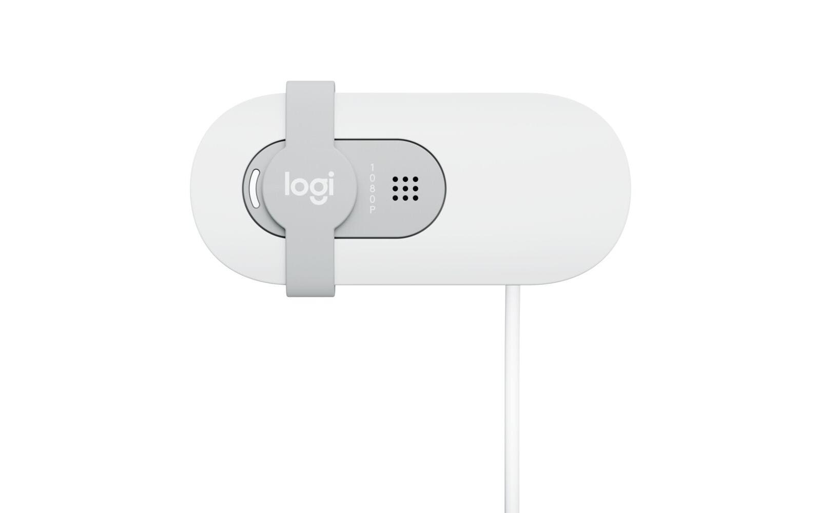 Brio 100 WeissFull HD-Webcam mit integrierter Abdeckblende