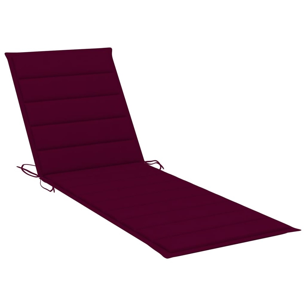 Transat chaise longue bain de soleil lit de jardin terrasse meuble d'extérieur avec coussin bois d'acacia solide