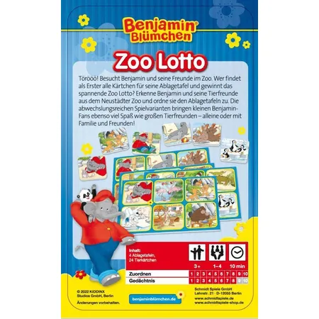Schmidt Spiele Benjamin Blümchen, Zoo Lotto