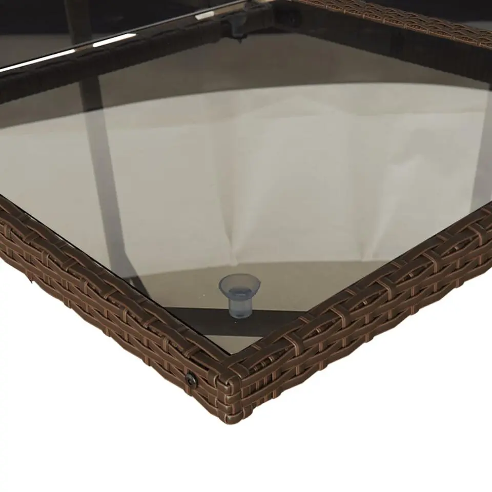 vidaXL - 5-delige Tuinset wit kussens - Bruin poly rattan en staal - 110x106 cm