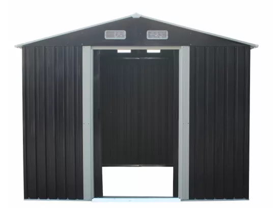 Abri de jardin métal en acier galvanisé gris 5,2 m² - MANSO