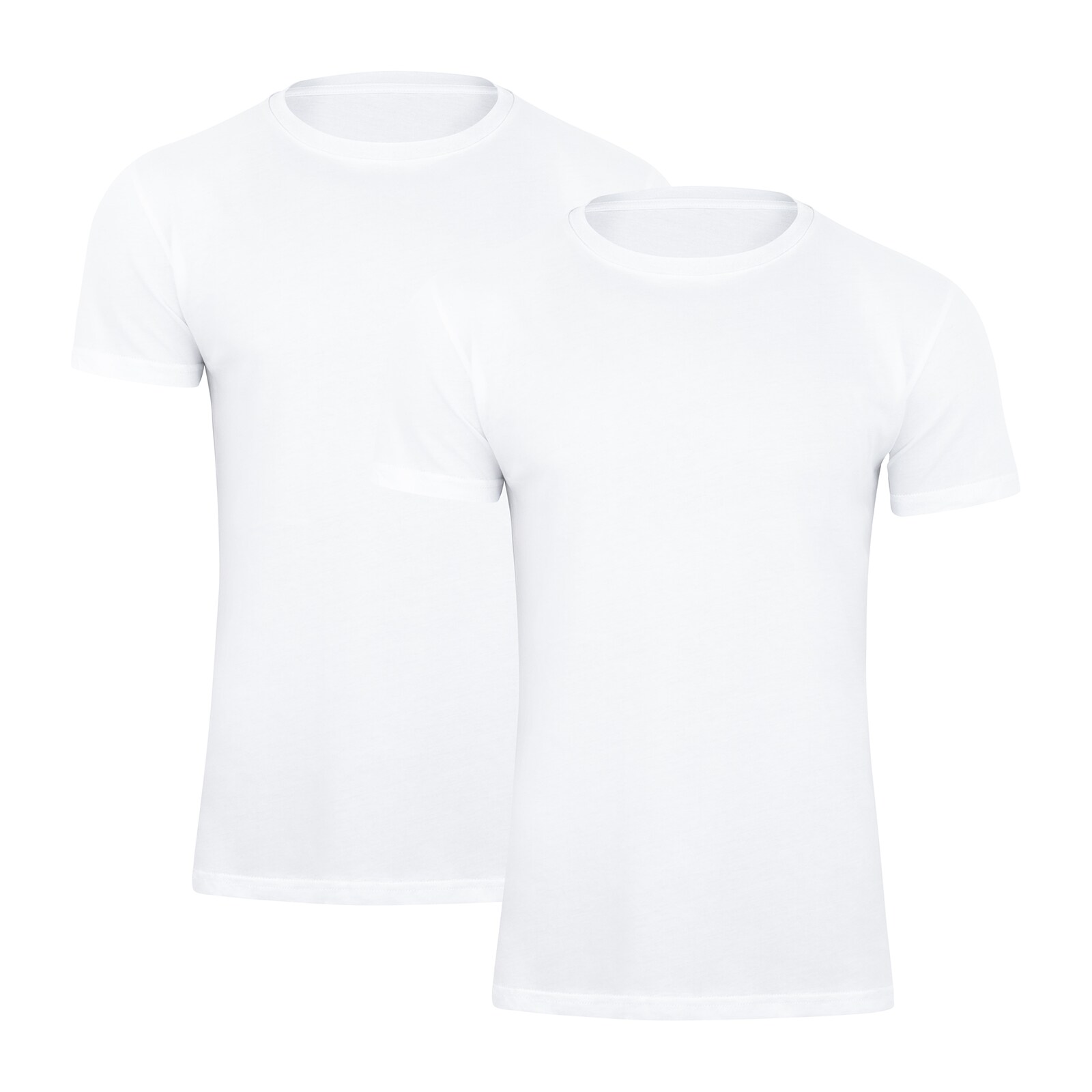Paolo Renzo® Rundhals T-Shirt 2 Stück - Größe M - Weiß