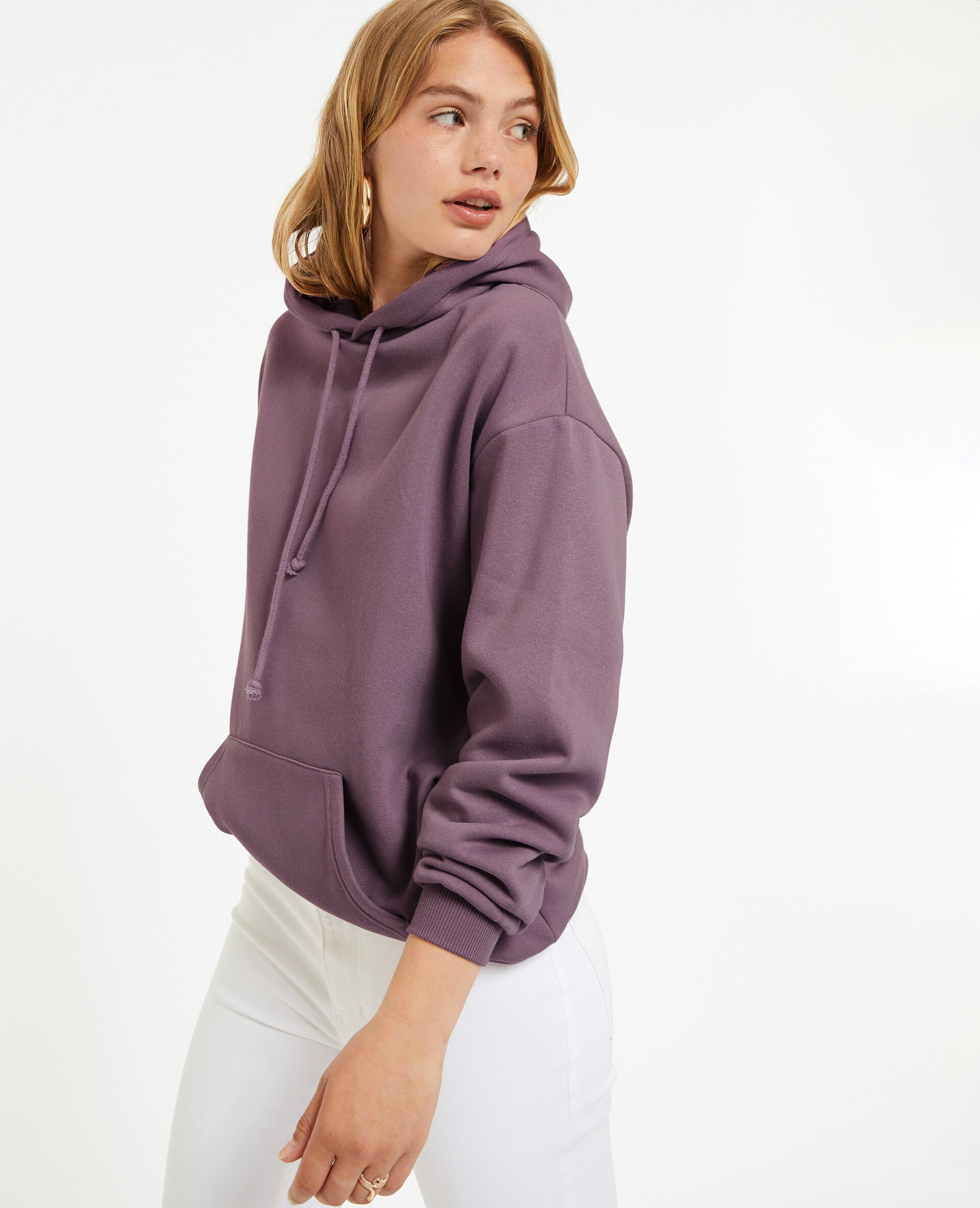 Sweat capuche oversize - Lilas