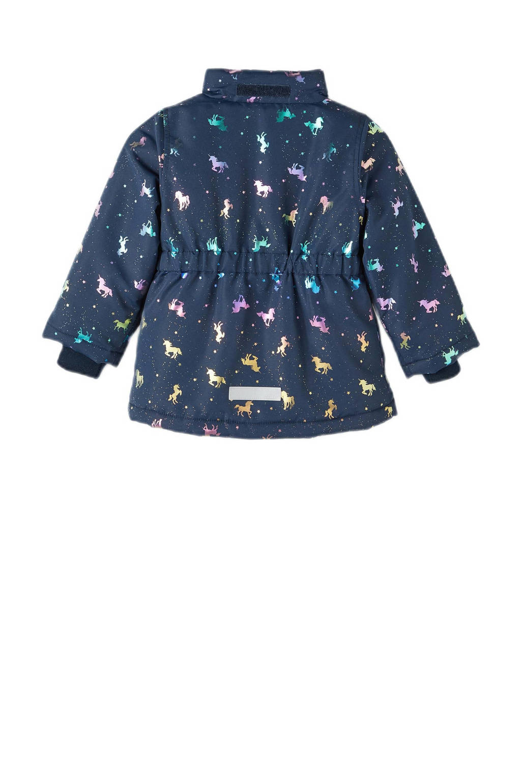 NAME IT gewatteerde winterjas NMFMAXI van polyester donkerblauw