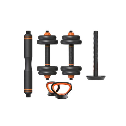 Kit Xiaomi de 10kg com halteres, barra e kettlebell