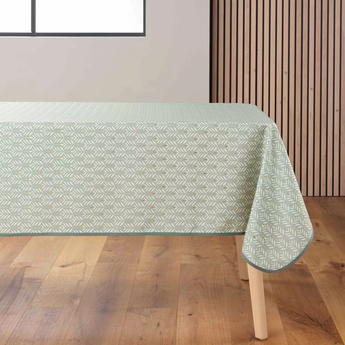 Nappe rectangulaire anti tache (145 x 240 cm) Piana Vert sauge