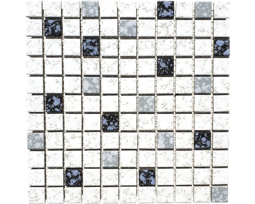 Mozaïek vierkant wit zwart blauw 30,5 cm x 30,5 cm x 5 mm