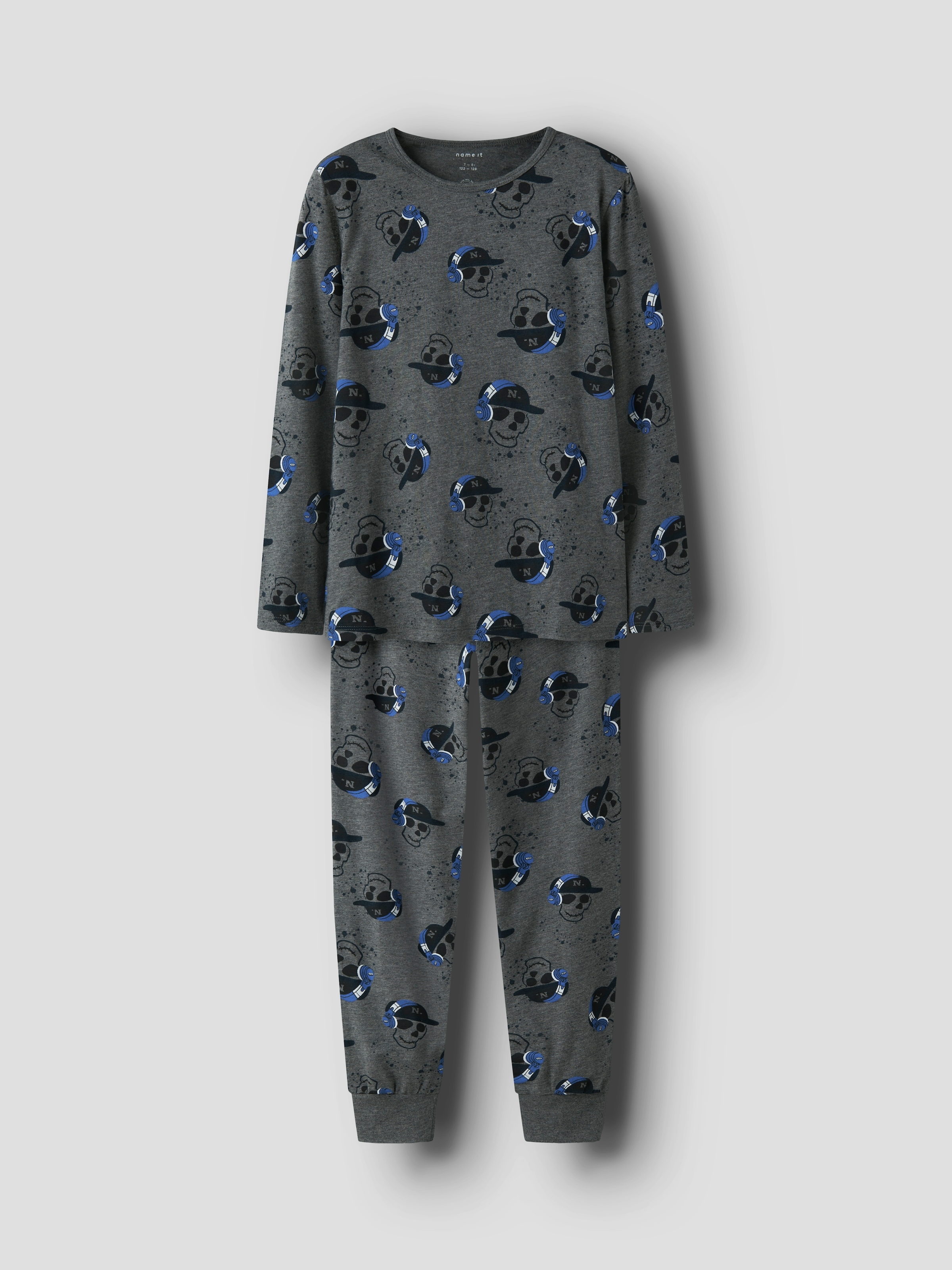 Name It Pyjama »NKMNIGHTSET DARK GREY MEL SKULL NOOS« Set, 2 Stk. tlg.,