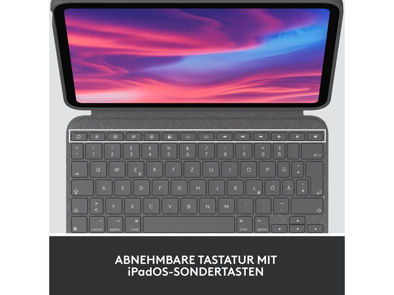 Logitech Tablet Tastatur Cover Combo Touch iPad (10. Gen./A Keyboard Case – Abnehmbare Tastatur mit Hintergrundbeleuchtung – Trackpad, Smart Connector