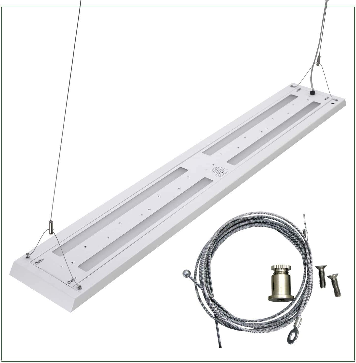 LED Pendelleuchte 51 Watt COB 4000K 4630lm 130cm Mikroprismatische Abdeckung direkter/indirekter Lichtanteil Büroleuchte Arbeitsplatzleuchte Schreibtischleuchte Hängeleuchte Designleuchte
