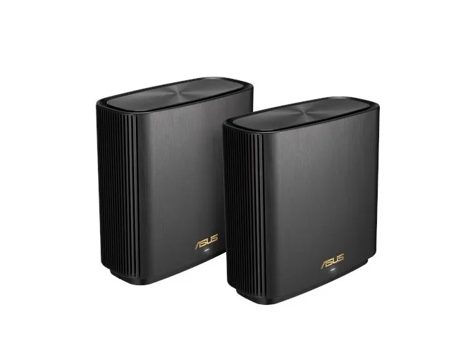 ASUS ZenWiFi AX (XT8) - Wi-Fi-system - (2 routere) - op til 5500 sq.ft - mesh 1GbE, 2.5GbE - Wi-Fi 6 - Tri-Band